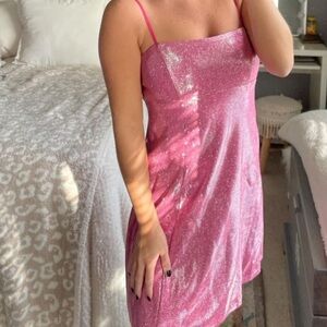 Honey and Rosie Glittery Pink Dress